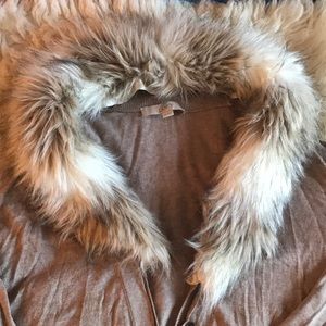 LOFT Cardigan w/ Removeable Fur Trim Collar